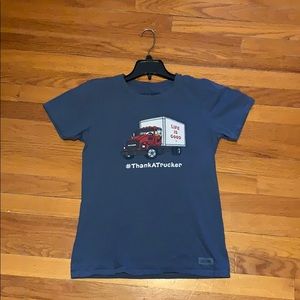 Life is Good Crusher Tee Small women’s, trucker